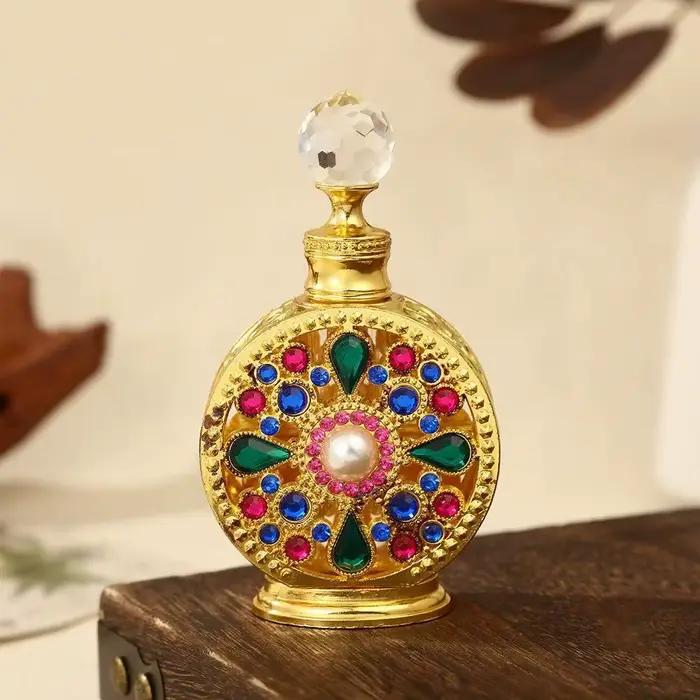 Nouvelle bouteille de parfum vide dorée de 12 ml, bouteille d'huile essentielle
