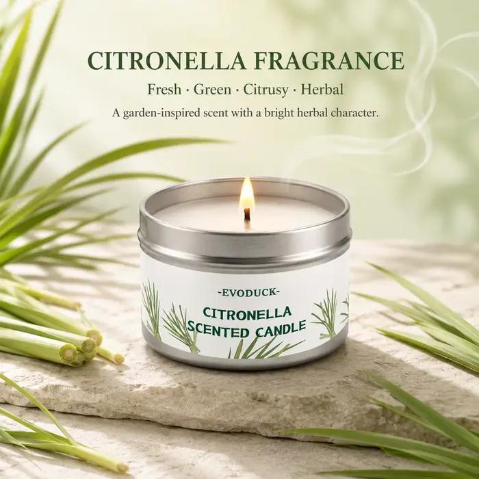 Bougie à la citronnelle pour l'extérieur, bougie parfumée à la citronnelle pour patio, balcon, jardin, camping, pique-nique, fête d'été, longue durée, décoration en boîte
