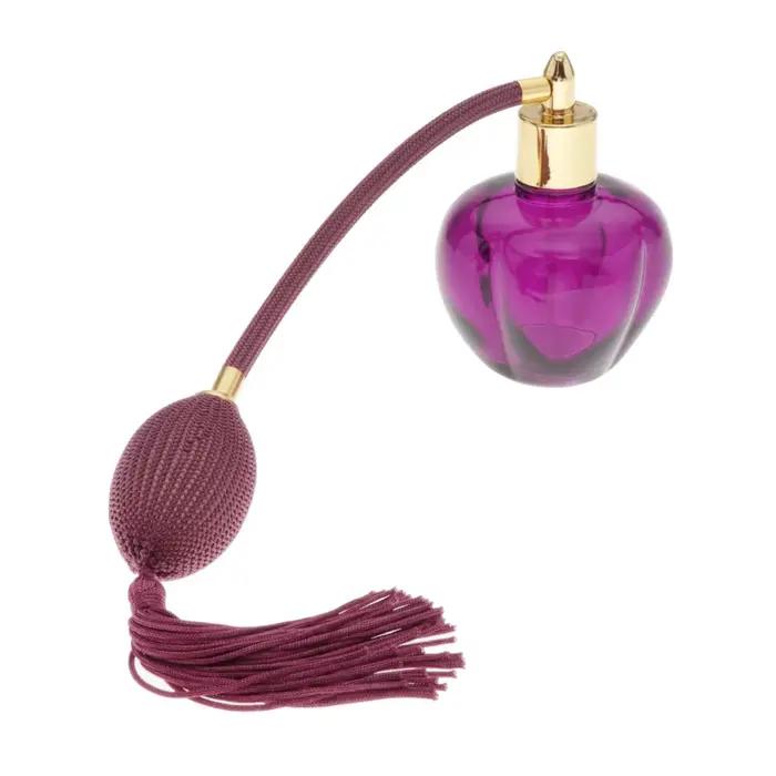 Bouteille de parfum vide en verre de 100ml, avec longue ampoule, atomiseur en Spray à pampilles, réutilisable, Style Vintage, Design à la mode, pour Salon de maison