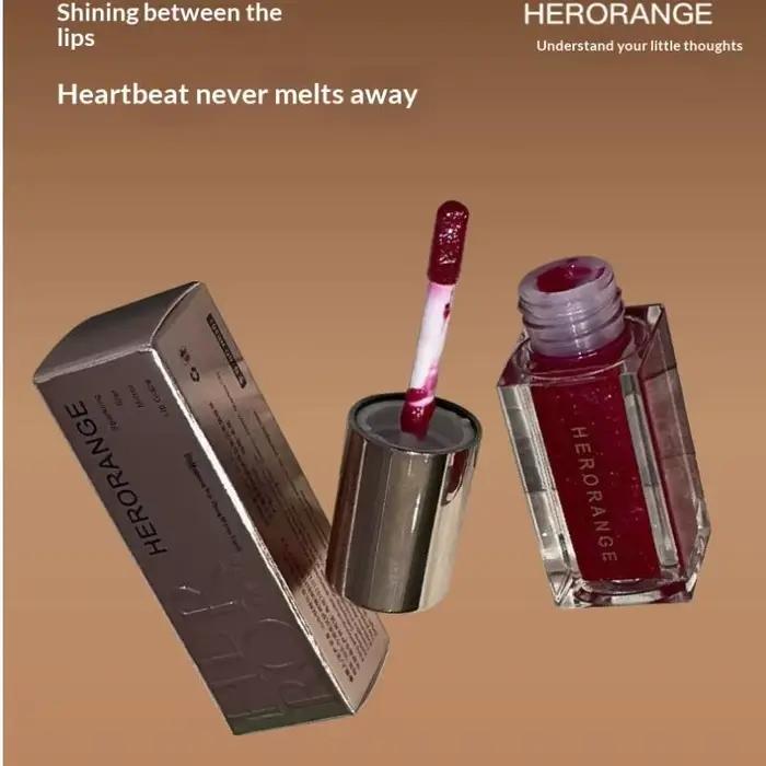 HERORANGE Gloss à lèvres transparent effet miroir scintillant