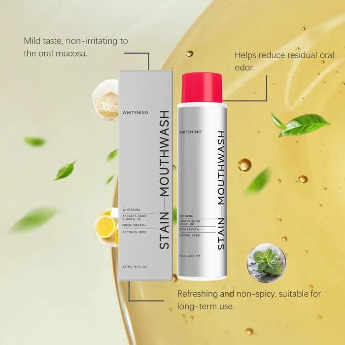 Bain de bouche blanchissant, élimine les odeurs buccales, menthol, haleine rafraîchissante, nettoyage en profondeur, élimine la saleté buccale, protège la santé bucco-dentaire, soin buccal, bain de bo