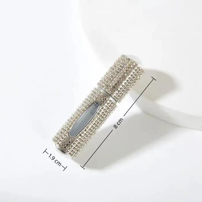 Mini bouteille de parfum de 5 ml, conteneur de parfum à paillettes scintillantes incrustées de diamants, conception en cristal, taille Mini, pompe vide, conteneur de voyage