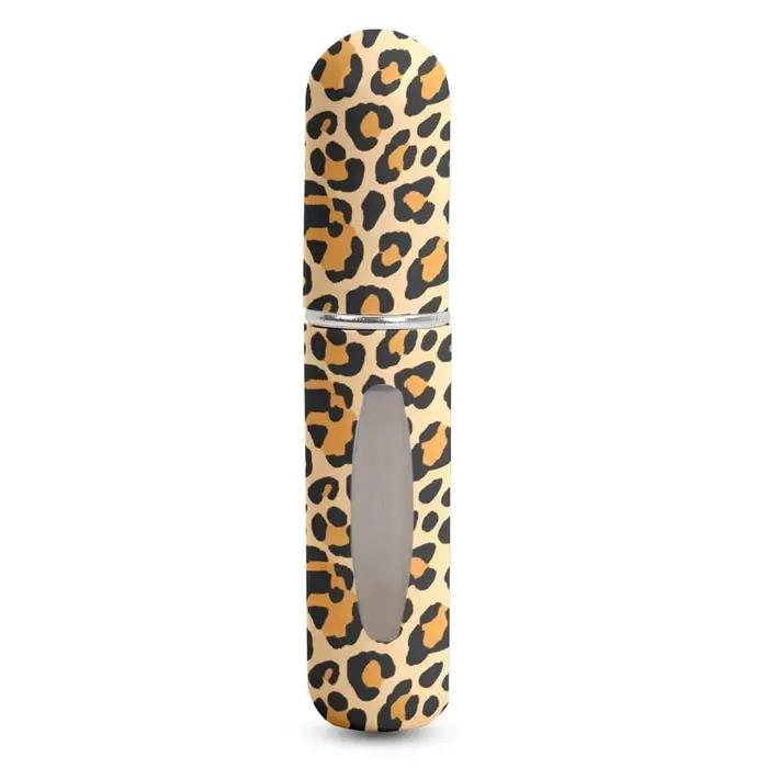 Contenant rechargeable de parfum élégant et écologique pour femme avec distributeur de type presse et plusieurs couleurs disponibles pour toutes occasions