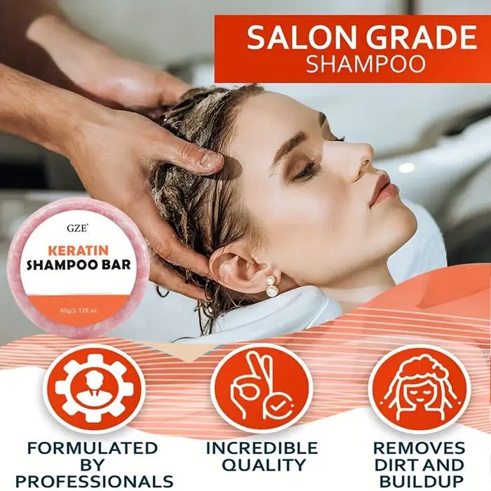 Savon en barre de shampoing à la kératine – Épaississement en salon pour cheveux secs