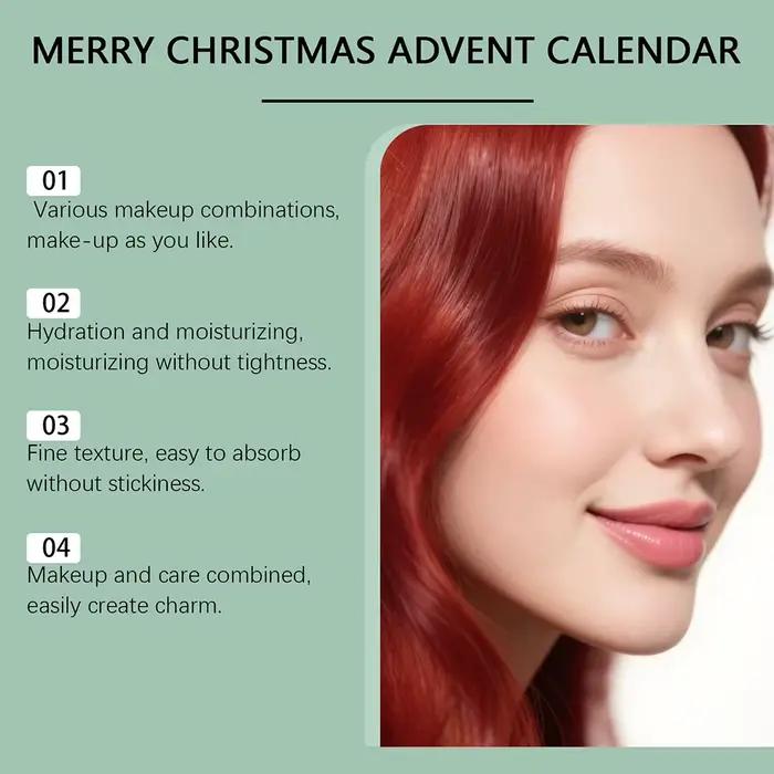 Calendrier de l'avent beauté de noël, ensemble de soins pour la peau, 24 jours, maquillage luxueux, Surprises pour cadeau d'anniversaire de vacances