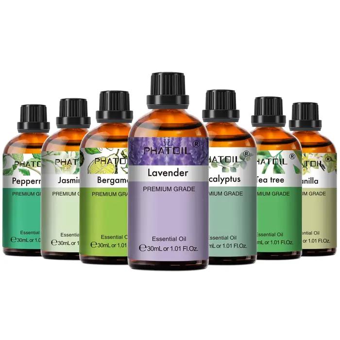PHATOIL 30ml huile essentielle d'aromathérapie lavande Eucalyptus vanille huiles aromatiques Orange douce pour diffuseur fabrication de bougies savon à faire soi-même