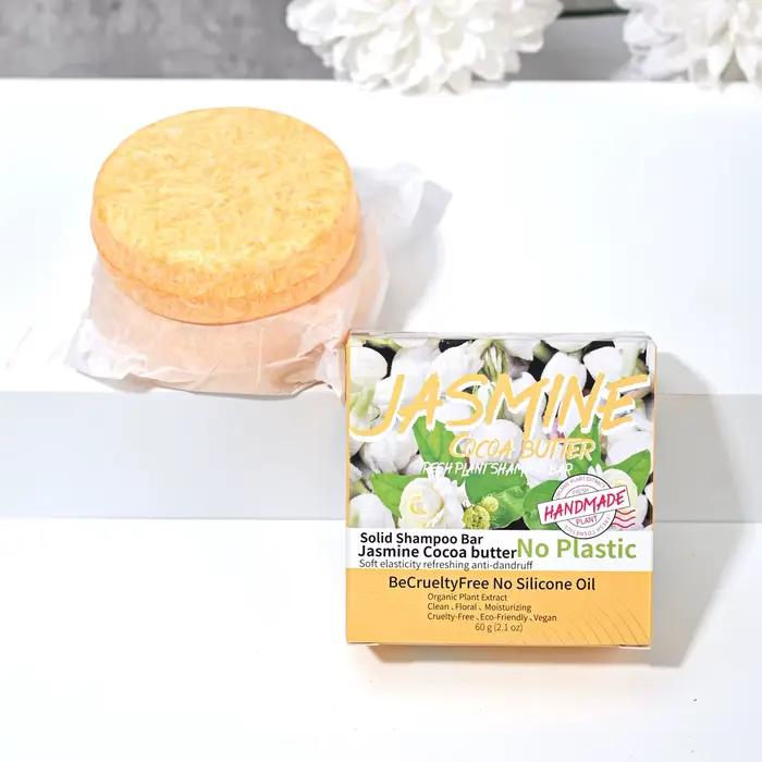 Shampoing parfumé au jasmin fait à la main, bâton de shampoing solide, savon à l'huile essentielle végétale, contrôle de l'huile et savon rafraîchissant