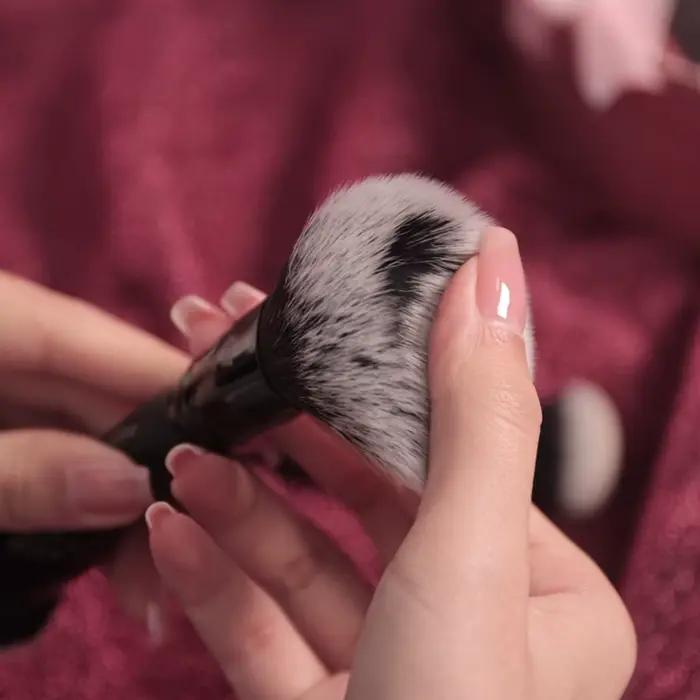 Pinceaux de maquillage simples, marque privée, fond de teint rond coudé populaire, pinceau de mélange de maquillage avec emballage, vente en gros, 10 pièces/lot