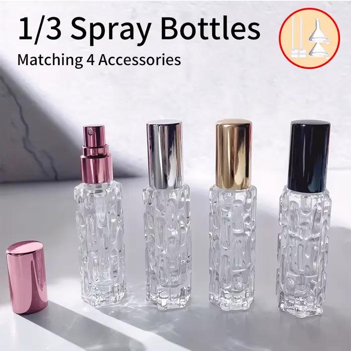 1/3/6 pièces + 4 accessoires 10ml mini récipient atomiseur de parfum de voyage avec 3 flacons de pulvérisation, 2 entonnoirs, 2 distributeurs diviseurs
