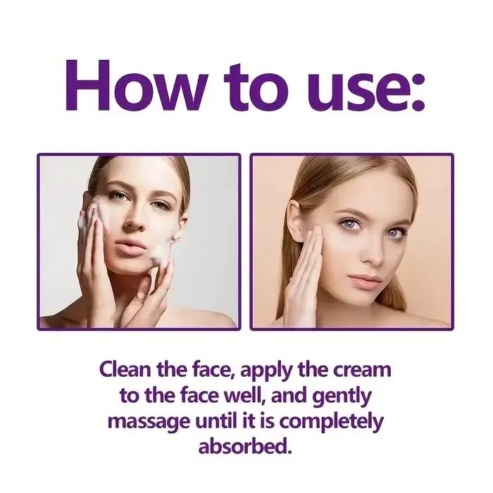 Crème de jour et de nuit pour lifting du visage en 2 minutes avec rétinol, acide hyaluronique et collagène - Lotion hydratante adaptée à tous les tons de peau claire, sans parfum, s'absorbe en 2 minut
