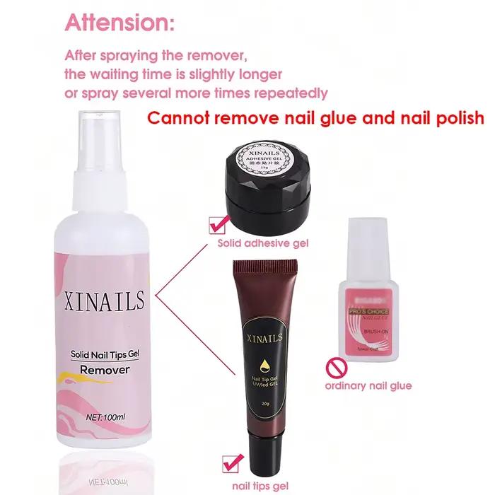 100ml faux ongles conseils adhésifs solides Gel dissolvant ongles liquide facile à adoucir dissolvant presse sur ongles Gel faux conseils dissolvant outils