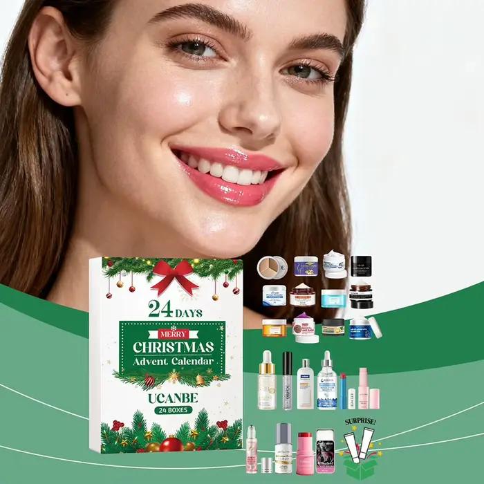 Calendrier de l'avent beauté de noël, ensemble de soins pour la peau, 24 jours, maquillage luxueux, Surprises pour cadeau d'anniversaire de vacances