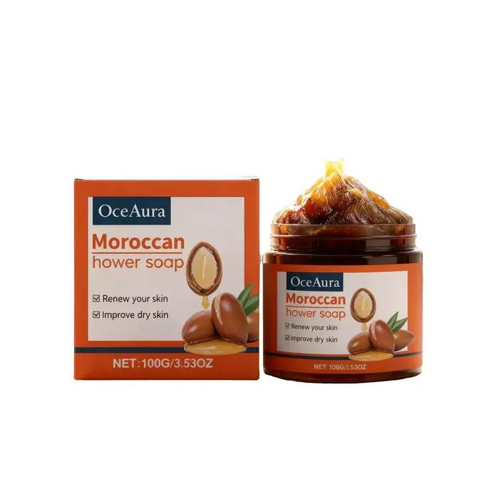 Savon de bain hydratant marocain, nettoyage en profondeur de la peau, prévention du blocage des pores, mousse riche en peau lisse, Gel douche exfoliant doux