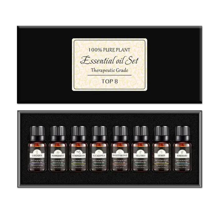 Recharge d'huile essentielle parfumée pour diffuseur de parfum, humidificateur de voiture, désodorisant de bureau à domicile, extraits de plantes mélangés, 10ml, 8 pièces par ensemble