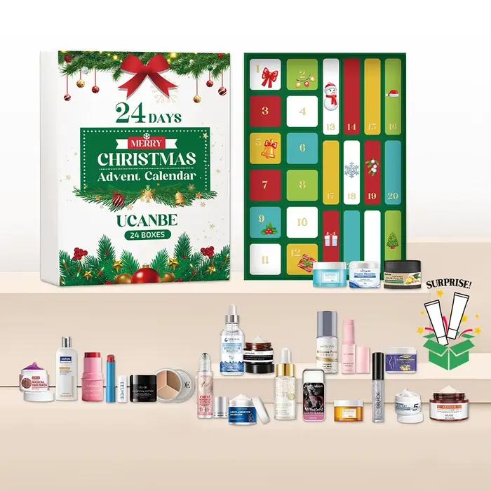 Calendrier de l'avent beauté de noël, ensemble de soins pour la peau, 24 jours, maquillage luxueux, Surprises pour cadeau d'anniversaire de vacances