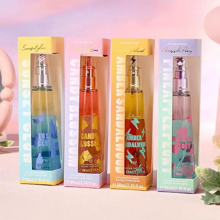 Coffret de 4 brumes corporelles pour femme, parfum longue durée aux notes fruitées, florales et boisées, vaporisateur de 88 ml, parfum portable pour le quotidien et les rendez-vous