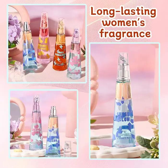 Coffret de 4 brumes corporelles pour femme, parfum longue durée aux notes fruitées, florales et boisées, vaporisateur de 88 ml, parfum portable pour le quotidien et les rendez-vous