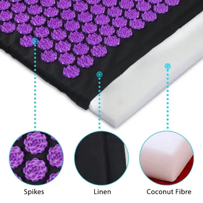 Pranamat Eco Lotus Spike Mat - Coussin de massage d'acupuncture Applicateur de Kuznetsov Sensi Yoga Outil