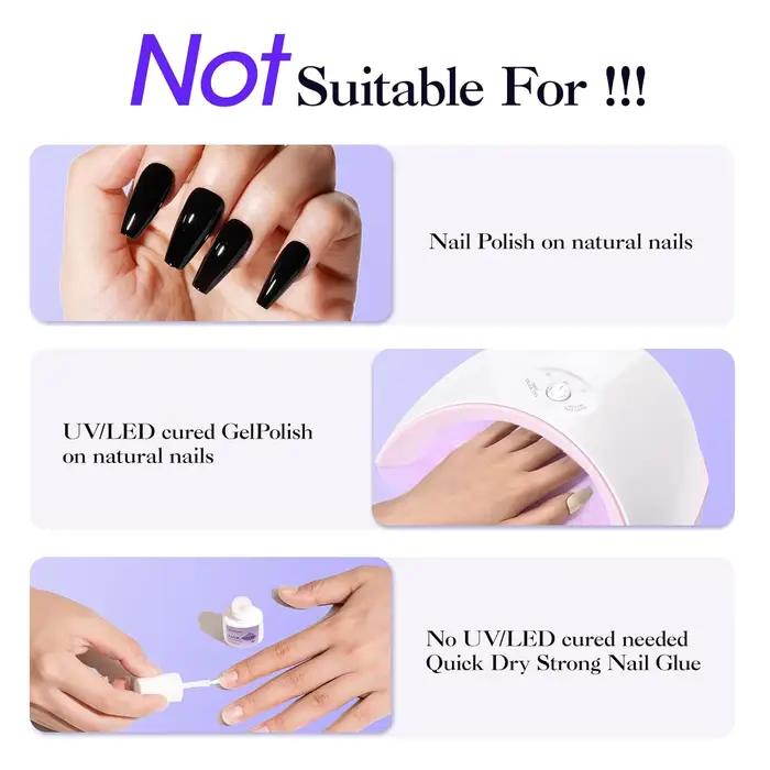 Dissolvant de colle à ongles 40ML pour faux ongles et capsules, sans acétone, solution douce pour le soin des ongles, fournitures de manucure