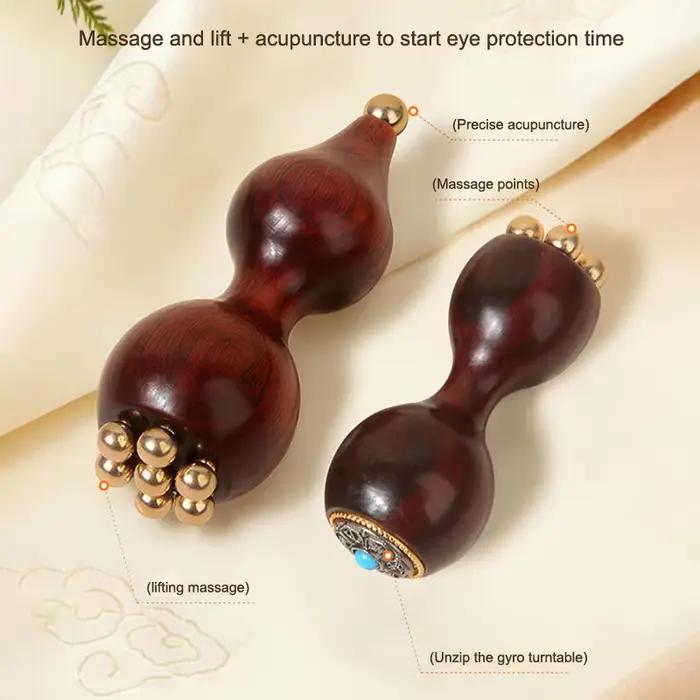 Outil de massage facial Gua Sha professionnel en laiton et bois de rose en forme de graine de lotus pour le lifting