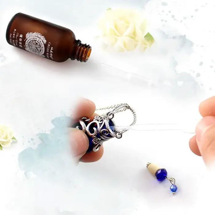 JOMemorial-Fiole de sexuellement en Verre en Forme de Cœur, Pendentif Diffuseur d'Huile Essentielle, Bijou Réglable