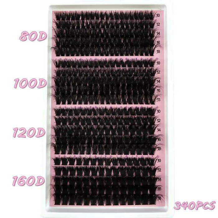 340/390 pièces 40D-160D mélange 5D moelleux cils individuels grappes Extensions faux