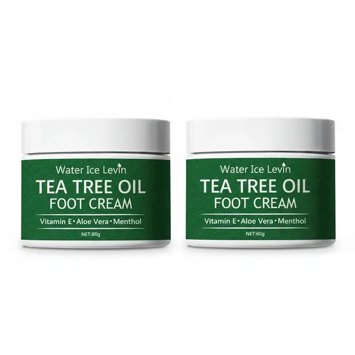 Crème pour les pieds à l'huile d'arbre à thé Water Ice Levin – Vitamine E Aloe Vera Menthol Ralent