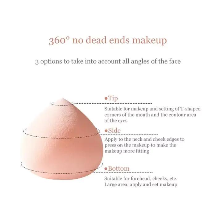 Éponge de maquillage en forme de gourde, goutte d'eau de pêche, bouffante cosmétique professionnelle pour fond de teint, crème anti-cernes, mélangeur de maquillage, éponge douce
