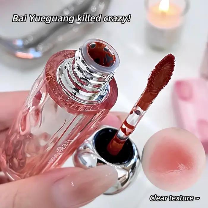 Vernis à lèvres translucide en cristal, eau hydratante, ne se décolore pas facilement, couleur naturelle, vernis à lèvres rouge