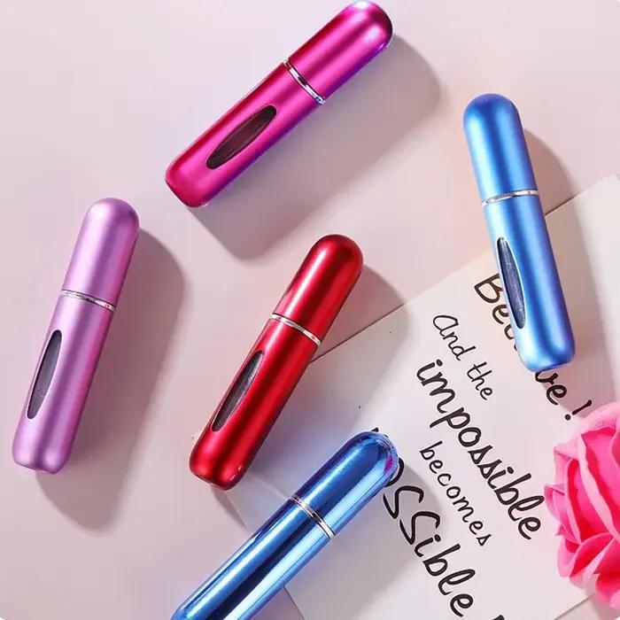 Atomiseur de parfum rechargeable en spray, bomba de parfum en aluminium, mini garrafa para voyages, 5ml