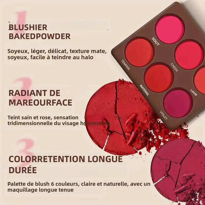 Palette de fards à joues mats imperméables