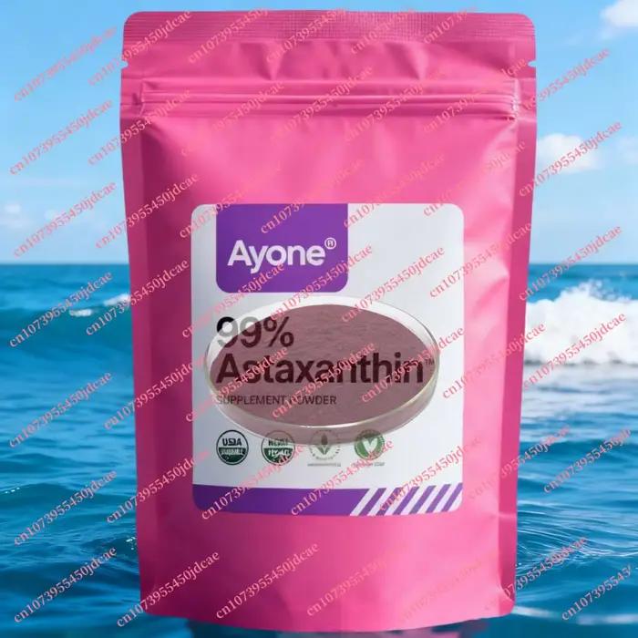 Poudre d'astaxanthine de haute pureté pour soins de la peau anti-âge pour femmes et hommes, essence, lotion et masque facial, anti-oxydant suprême, incorporation facile dans les produits de soin de la peau