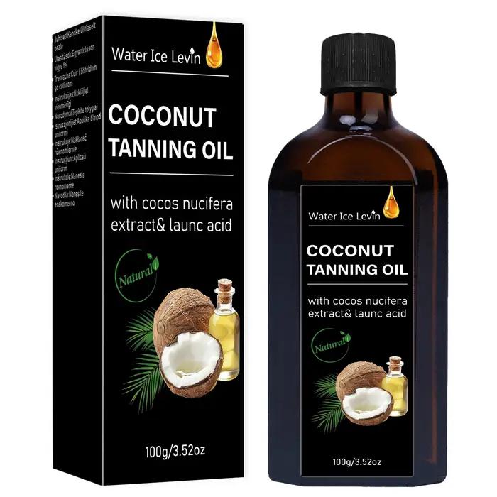 Huile Bronzante à la Noix de Coco – Huile Corporelle pour un Éclat Naturel et une Peau Hâlée, Lotion Bronzante Hydratante – 100g