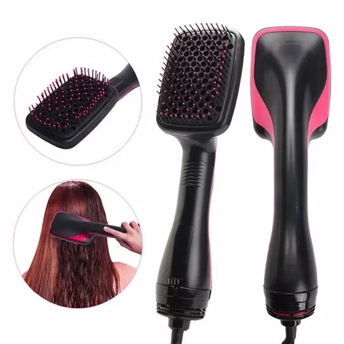 Offre spéciale une étape peigne à cheveux Ion négatif sèche-cheveux brosse friser droite humide et sec bigoudi