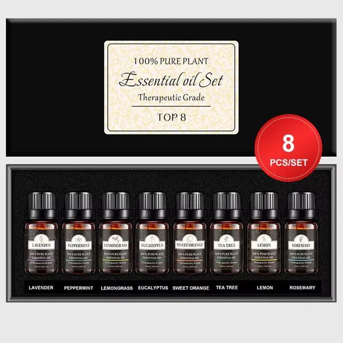 Recharge d'huile essentielle parfumée pour diffuseur de parfum, humidificateur de voiture, désodorisant de bureau à domicile, extraits de plantes mélangés, 10ml, 8 pièces par ensemble