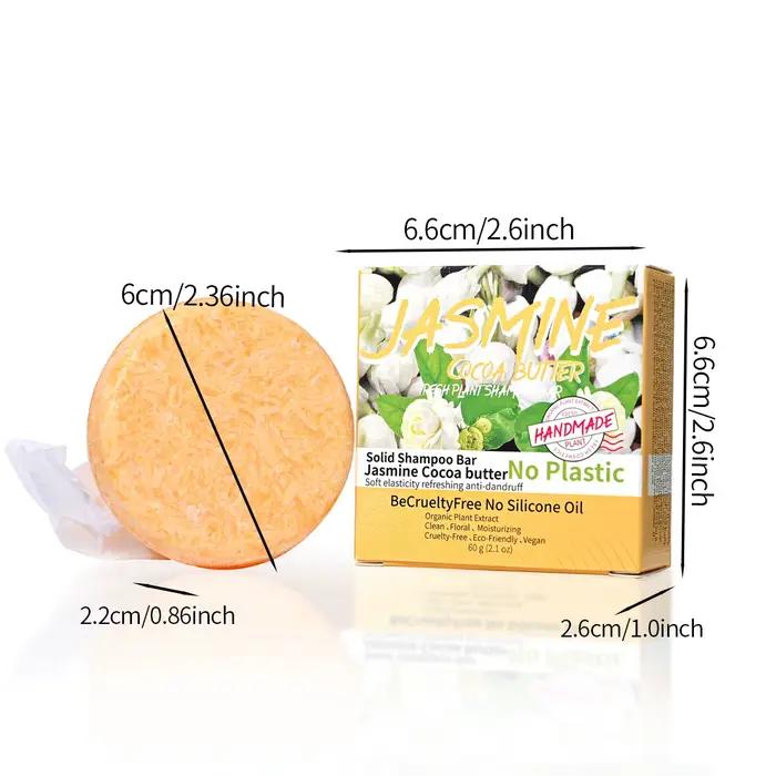 Shampoing parfumé au jasmin fait à la main, bâton de shampoing solide, savon à l'huile essentielle végétale, contrôle de l'huile et savon rafraîchissant