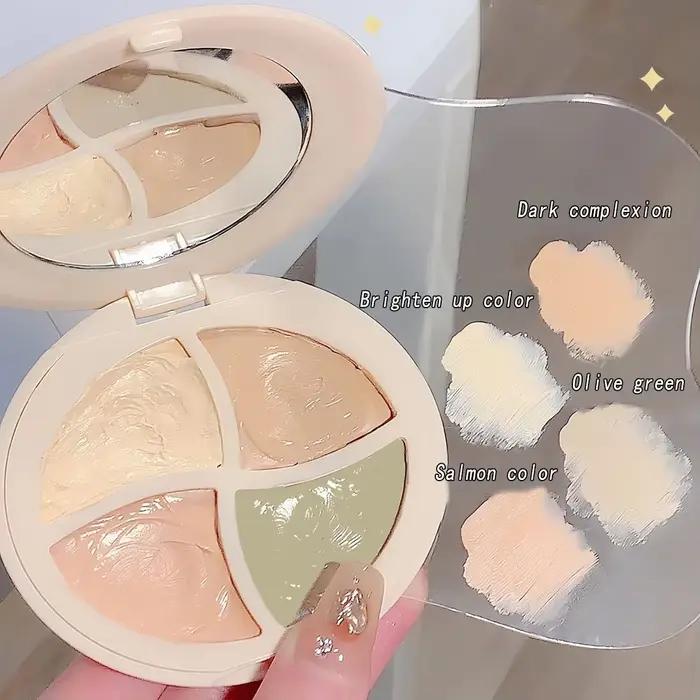 Palette de correcteurs imperméables 4 en 1, texture naturelle hydratante longue durée, crémeuse, couvre les imperfections/cercles foncées/acné