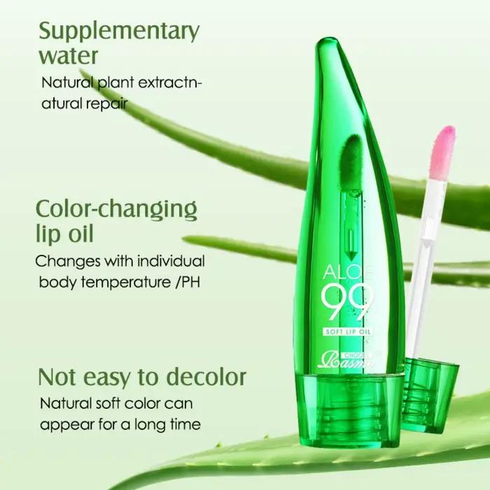 Baume à lèvres à l'aloe Vera à 99%, Anti-séchéité, hydratant longue durée, liquide Transparent, produit de soin pour les lèvres