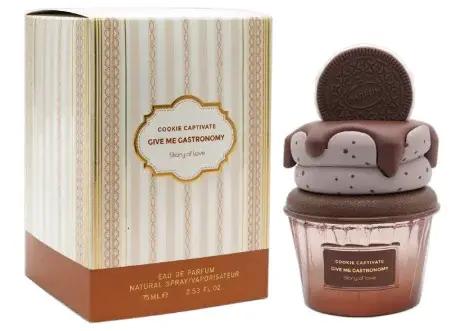 Parfum en spray Arabe de Dubaï, fragrance gourmande pour femme, aux notes de chocolat, biscuit, crème glacée, fraise et agrumes orange
