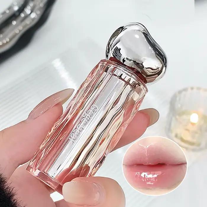 Vernis à lèvres translucide en cristal, eau hydratante, ne se décolore pas facilement, couleur naturelle, vernis à lèvres rouge