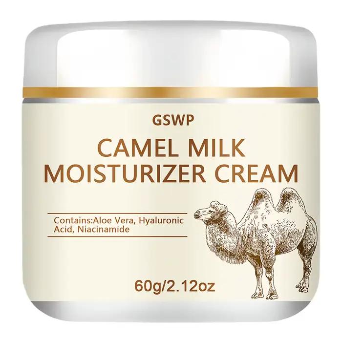 Crème hydratante au lait de chameau GSWP, hydrate en profondeur le visage, le cou et le corps. Sans