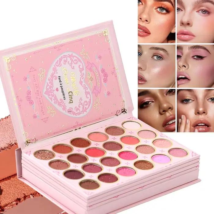 Palette de maquillage tout-en-un 5 couches, 48 fards à paupières + 6 rouges à lèvres + 6 blush + contour + surligneur + pommade à sourcils + 6 rouges à lèvres, kit de maquillage complet pour le visage