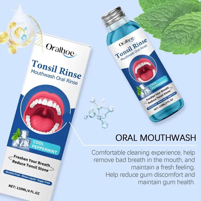 Rince-bouche frais Oral, élimine les odeurs buccales, réduit la pierre d'amélice, durable, frais, sans alcool, hygiène buccale, nettoyage, menthe poivrée