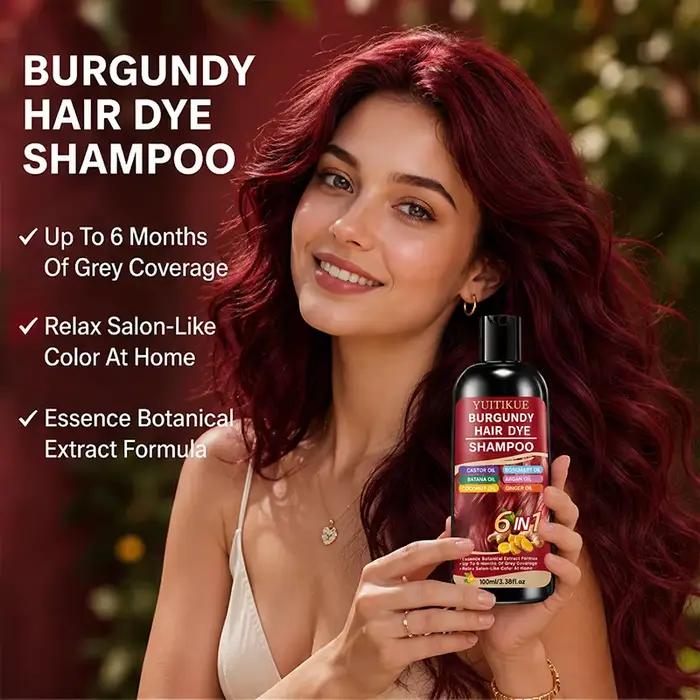Shampoo colorant capillaire Bourgogne 6 en 1