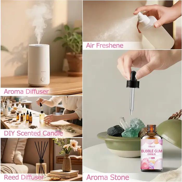 L'huile essentielle de bubble gum est naturellement douce pour la peau, hydratante et fournit une hydratation supplémentaire.