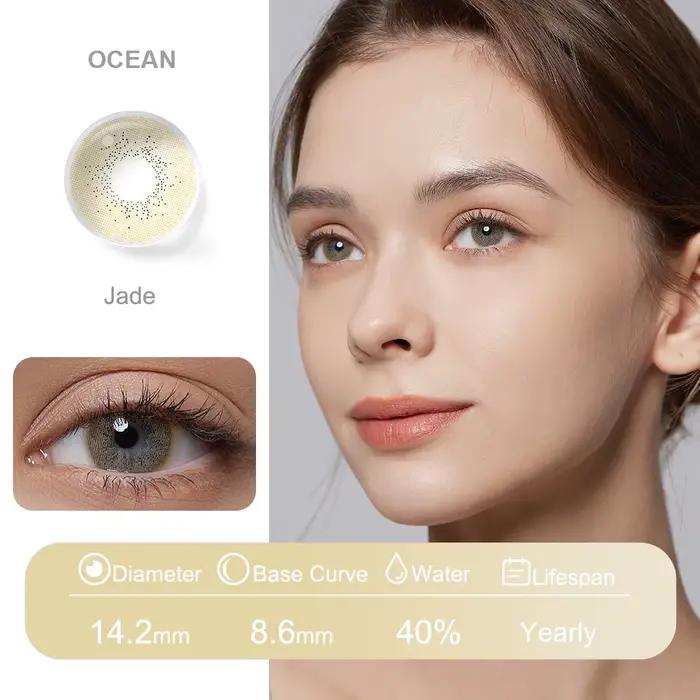 Hot FreshGo Premium/lentilles de Contact colorées océan Look naturel lentilles souples cosmétiques jetables 14.2mm 40% eau annuelle 1 paire