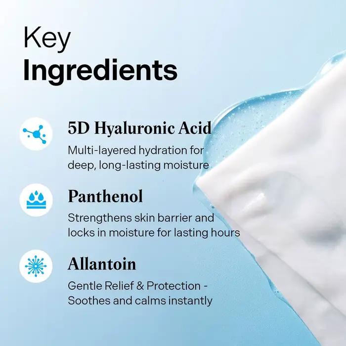 Torriden DIVE-IN Masques pour le visage à l'acide hyaluronique 10 pièces, fins et adaptés à la peau,