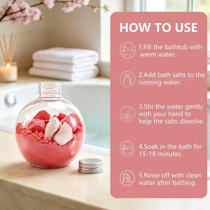 Sels de bain magiques à la pastèque, aromathérapie rafraîchissante, bain revitalisant, amélioration de l'humeur, sel marin naturel pour spa d'été