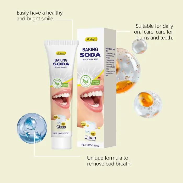 Dentifrice blanchissant Oralhoe au bicarbonate de soude 100g – Anti-jaunissement