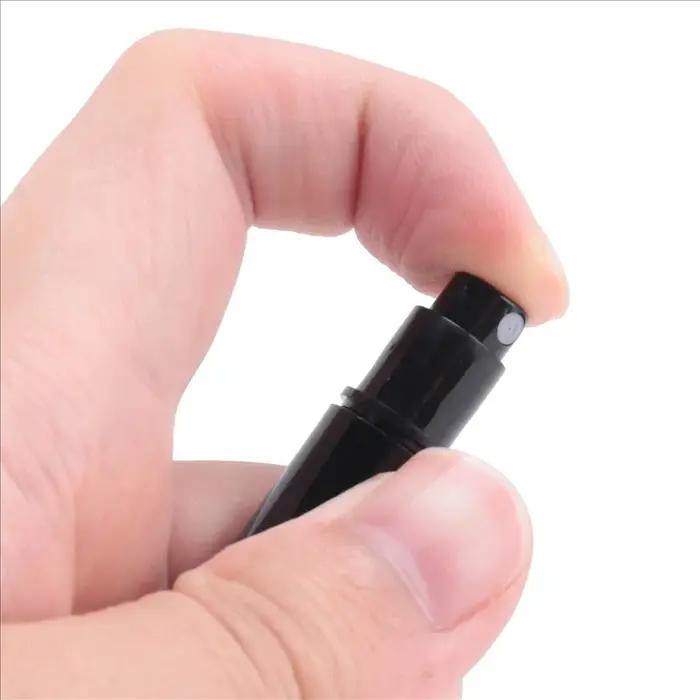 AFOURT-300Pcs/Lot 2Ml bouteille de pulvérisation de parfum en plastique noir échantillon pulvérisateur atomiseur bouteille de parfum